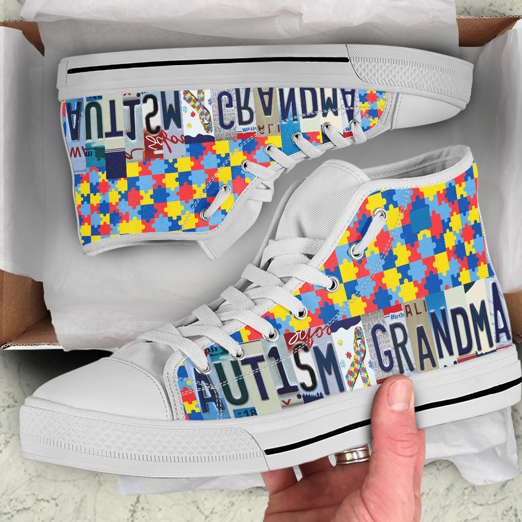 Autism Grandma High Top Shoes